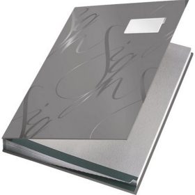  Aláírókönyv, A4, 18 részes, karton, LEITZ "Design", szürke