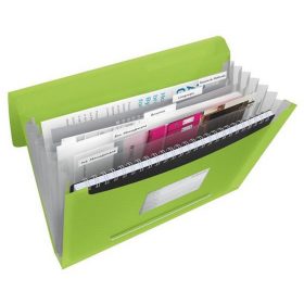   Harmonikamappa, A4, PP, 6 rekeszes, ESSELTE "Vivida", zöld