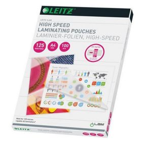   Meleglamináló fólia, 125 mikron, A4, fényes, LEITZ "iLam"