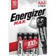 Elem, AAA mikro, 4 db, ENERGIZER "Max"