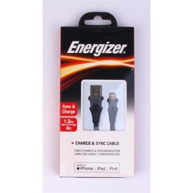   USB kábel, USB-A - Lightning (Apple), 1,2m, ENERGIZER, fekete