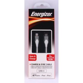USB kábel, USB-C - Lightning (Apple), 2m, ENERGIZER, fehér