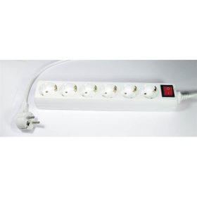   Elosztósor, 6 csatlakozóaljzat, 3 m kábelhosszúság, kapcsolóval