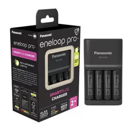   Elemtöltő, AA/AAA, 4x2500 mAh AA, gyorstöltő, PANASONIC "Eneloop Pro"