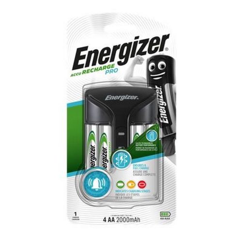 Elemtöltő, AA ceruza/AAA mikro, 4x2000 mAh  AA (előtöltött), kijelzővel, ENERGIZER "Pro"