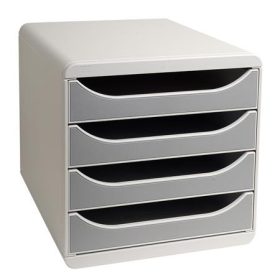   Irattároló, műanyag, 4 fiókos, EXACOMPTA "Big-Box Office", szürke