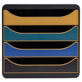   Irattároló, műanyag, 4 fiókos, EXACOMPTA "Big-Box Neo Deco"