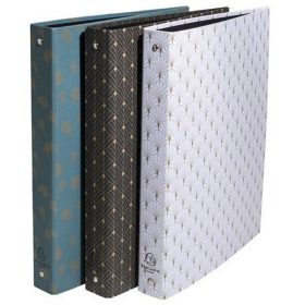   Gyűrűs könyv, 4 gyűrű, 40 mm, A4, karton, EXACOMPTA "Néo Déco", vegyes minta