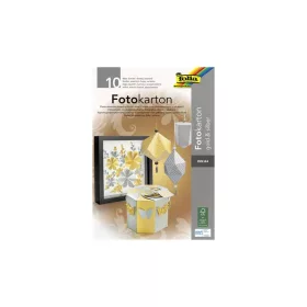 Dekorkarton tömb, A4, 300 g, 10 lap, FOLIA, arany-ezüst