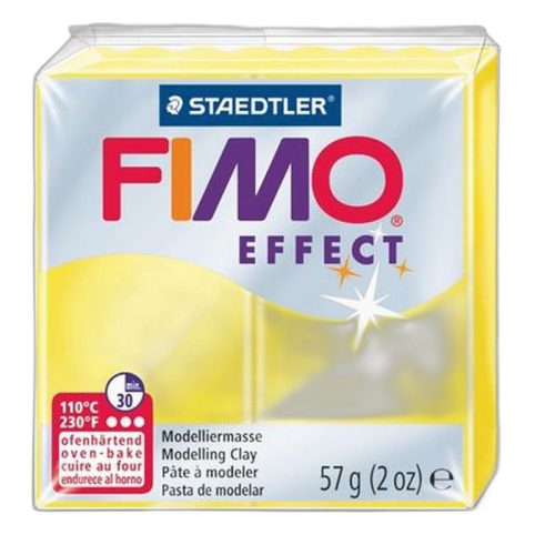 Gyurma, 57 g, égethető, FIMO "Effect", áttetsző sárga