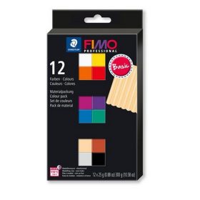   Gyurma, készlet, égethető, 12x25 g, FIMO "Professional Basic", 12 különböző szín