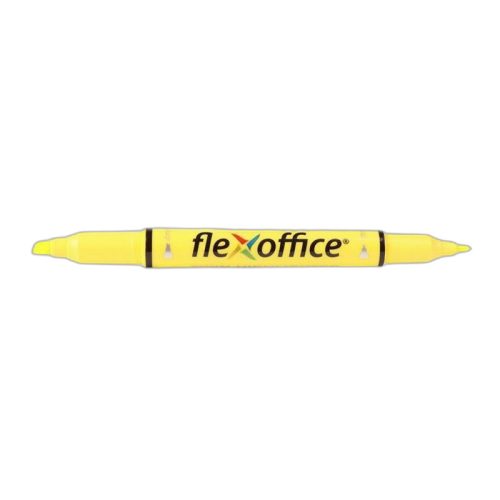 Szövegkiemelő, 1,0/4,0 mm, kétvégű, FLEXOFFICE "HL01", sárga