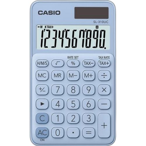 Zsebszámológép, 10 számjegy, CASIO "SL 310", világoskék