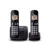   Telefon, vezeték nélküli, telefonpár, PANASONIC "KX-TGC212PDB Duo, fekete