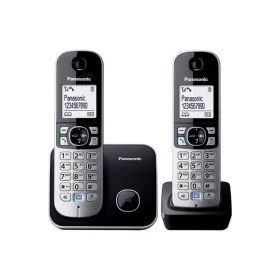  Telefon, vezeték nélküli, telefonpár, PANASONIC "KX-TG6812PDB Duo", fekete