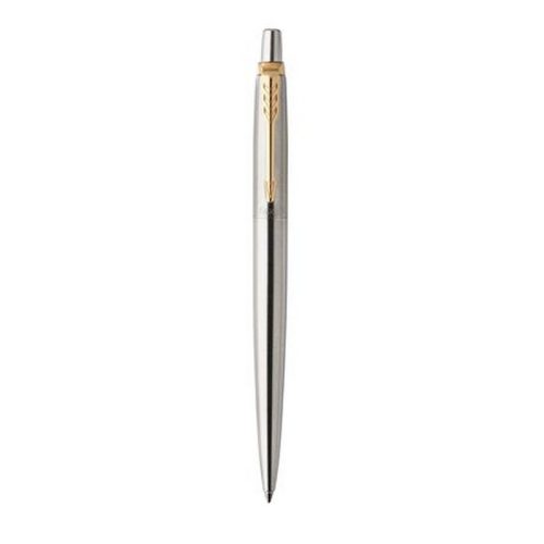Golyóstoll, 0,7 mm, nyomógombos, arany színű klip, rozsdam. acél tolltest, PARKER "Royal J...