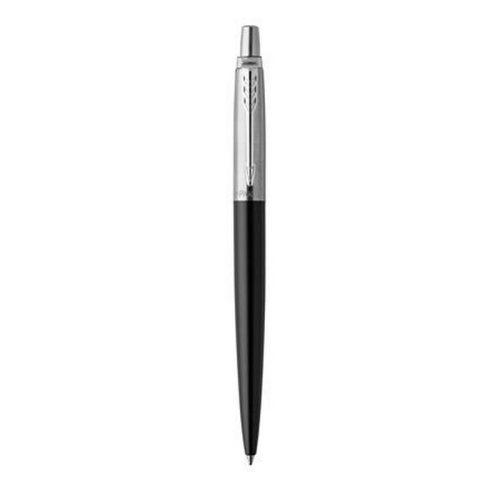 Golyóstoll, 0,7 mm, ezüst színű klip, bond street fekete tolltest, PARKER, "Royal Jotter",...