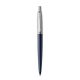 Golyóstoll, 0,7 mm, ezüst színű klip, royal kék tolltest, PARKER, "Royal Jotter", kék