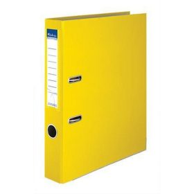   Iratrendező, 50 mm, A4, PP/karton, élvédő sínnel, VICTORIA OFFICE, "Basic", sárga