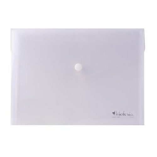 Irattartó tasak, A5, PP, patentos, VICTORIA OFFICE, áttetsző