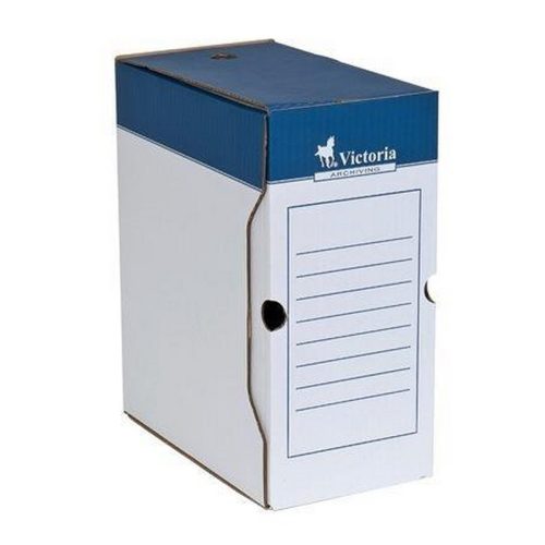 Archiválódoboz, A4, 150 mm, karton, VICTORIA OFFICE, kék-fehér