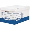  Archiválókonténer, karton, ultra erős, nagy, FELLOWES "Bankers Box Basic", kék-fehér