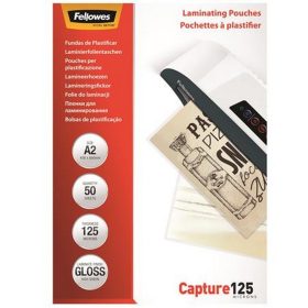   Meleglamináló fólia, 125 mikron, A2, fényes, 50 db, FELLOWES