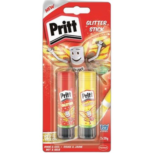 Ragasztóstift, 2x20 g, glitteres, HENKEL "Pritt"