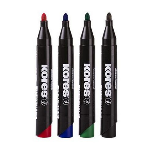 Alkoholos marker, 3-5 mm, kúpos, KORES "K-Marker XP1", 4 különböző szín