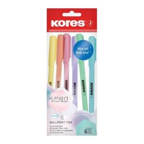   Golyóstoll, 1,0 mm, kupakos, háromszögletű, KORES "KOR-M Pastel", kék