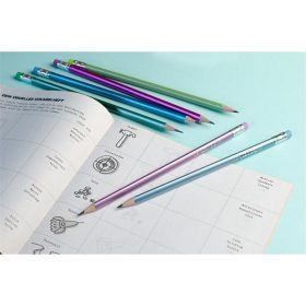   Grafitceruza radírral, HB, háromszögletű, KORES "GRAFITOS Style", vegyes metál színek