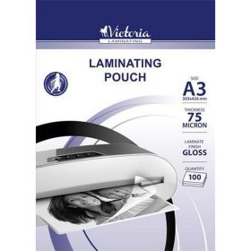   Meleglamináló fólia, 75 mikron, A3, fényes, VICTORIA OFFICE