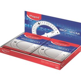   Szögmérő, műanyag 180°-os kínáló dobozos MAPED "Essentials"
