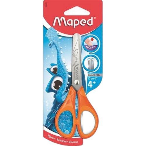 Olló, iskolai, 13 cm, MAPED "Essentials Soft"