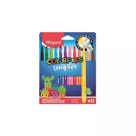   Filctoll készlet, 3,7 mm, kimosható, MAPED „Color'Peps Long Life 2”, 12 különböző szín