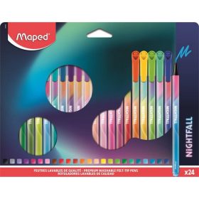   Filctoll készlet, 2,5 mm, kimosható, MAPED "Nightfall", 24 különböző szín