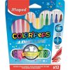   Filctoll készlet, 1-3,6 mm, kimosható, MAPED "Color'Peps", 12 különböző szín