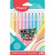 Filctoll készlet, 2,8 mm, kimosható, MAPED "Color'Peps Pastel", 10 különböző pasztell szín