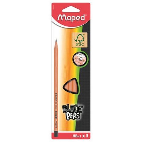 Grafitceruza, HB, FSC 100%, háromszögletű, MAPED "Black'Peps"
