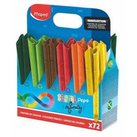   Színes ceruza készlet, ceruzatartó, háromszögletű, MAPED "Color'Peps INFINITY", 72 darabos...