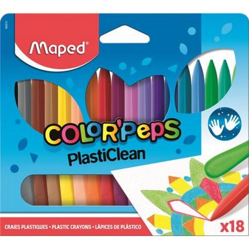 Zsírkréta, MAPED "Color'Peps" PlastiClean, 18 különböző szín