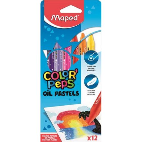 Olajpasztell kréta, MAPED "Color'Peps", 12 különböző szín