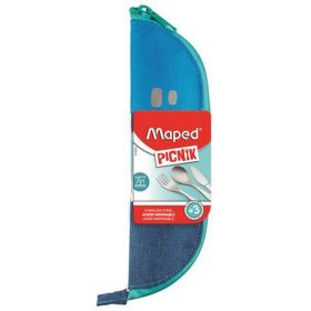   Evőeszközkészlet, fém, szövet tok, MAPED PICNIK "Concept Kids", kék
