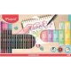 Kalligrafikus készlet, 22 darabos, MAPED "Lettering Set", 6 szövegkiemelő + 16 tűfilc külö...