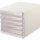 Irattároló, műanyag, 5 fiókos, HELIT, fehér/áttetsző