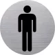 Információs tábla, rozsdamentes acél, HELIT, férfi mosdó