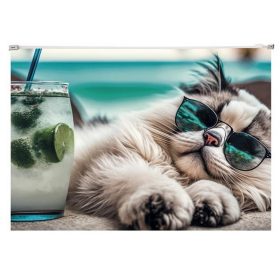   Irattartó tasak, A4, PP, cipzáras, 180 mikron, PANTA PLAST "Chillout cat"