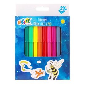   Filctoll készlet, 2 mm, COOL BY VICTORIA, 12 különböző szín