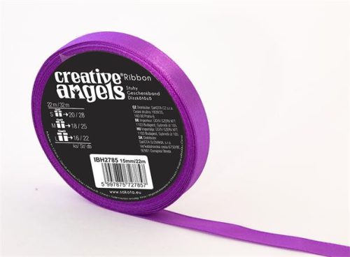 Szatén szalag, 12 mm x 32 m, lila