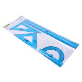   Vonalzókészlet, műanyag, 4 darabos, COOL BY VICTORIA, kék